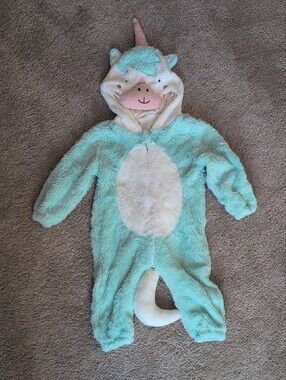 🦄 Coco Village Plush Mint Unicorn One-Piece Halloween Costume (2t)